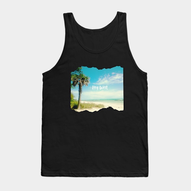 Beautiful photography of Key West Florida blue sky palm tree landscape USA nature lovers Tank Top by BoogieCreates